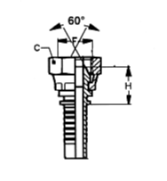 sezione FEMMINA DIRITTA GAS CIL. BSP SV. 60°